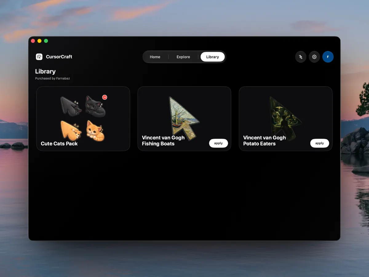 Cursor Craft v2 Library with purchased cursor packs